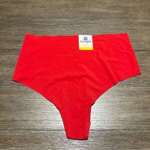 b.tempt’d by WACOAL Hi Waist Thong Panties Red Size Medium NWT